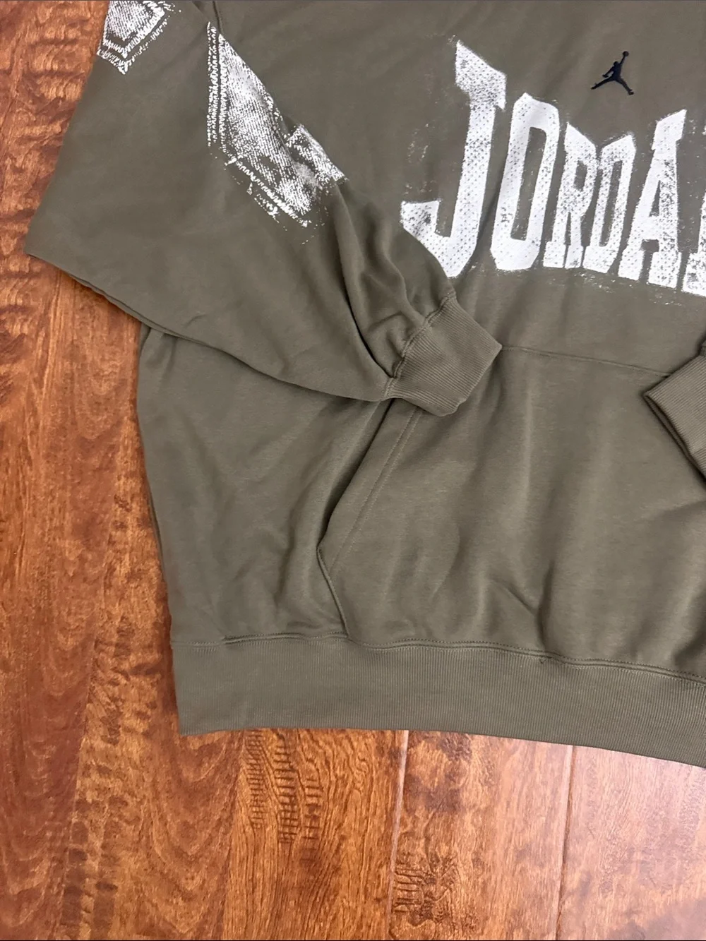 Jordan Olive Green Graphic Pullover Hoodie